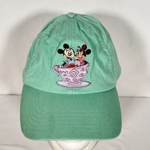 Walt Disney World Parks Mickey Minnie Mouse In Teacup Baseball Hat Cap Aqua Teal